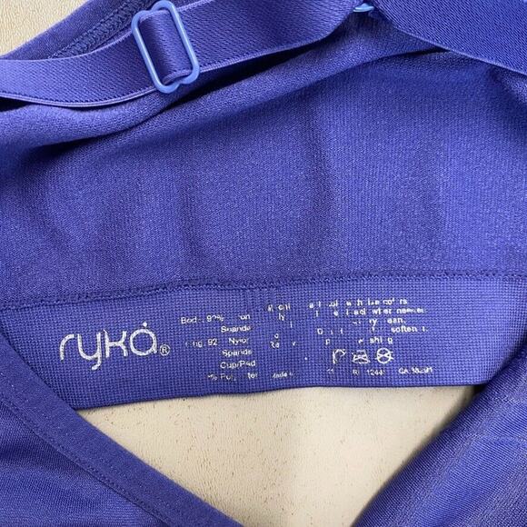 Ryka Sports Bra Womens Extra Small Purple Racer Back Yoga Gym Workout Adjustable - Picture 2 of 11